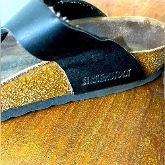 Birkenstock Gizeh Black Leather Sandals Size 37 - Picture 5 of 10